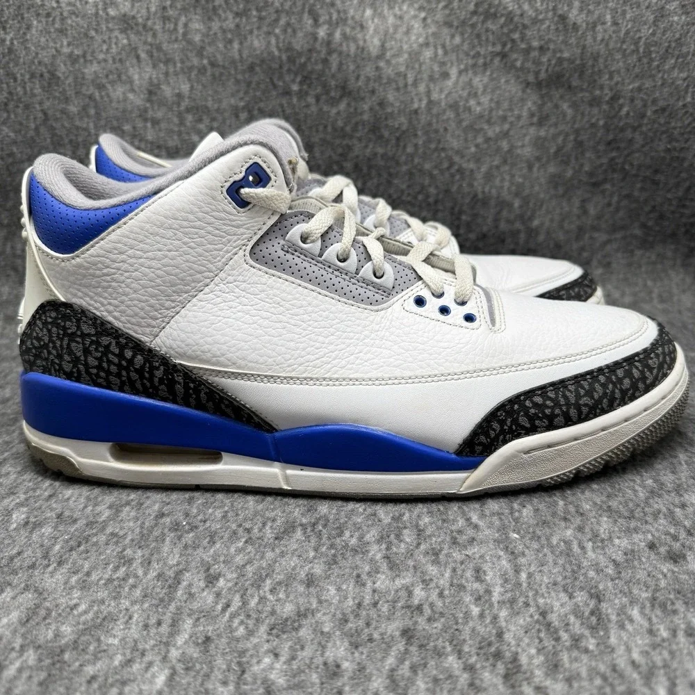 Nike Air Jordan 3 Retro Wizards True Blue White CT8532-148 Men's Size 12